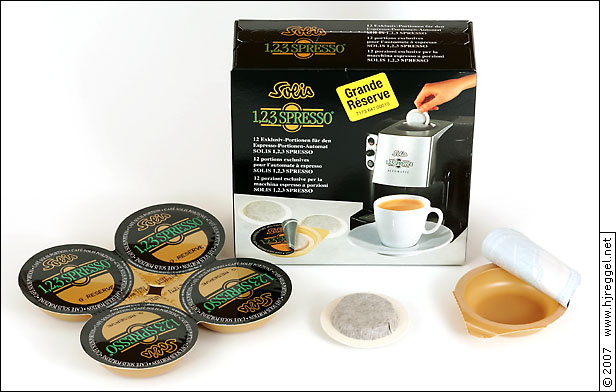 Solis 1,2,3 Spresso: Pads in Plastikkchelchen